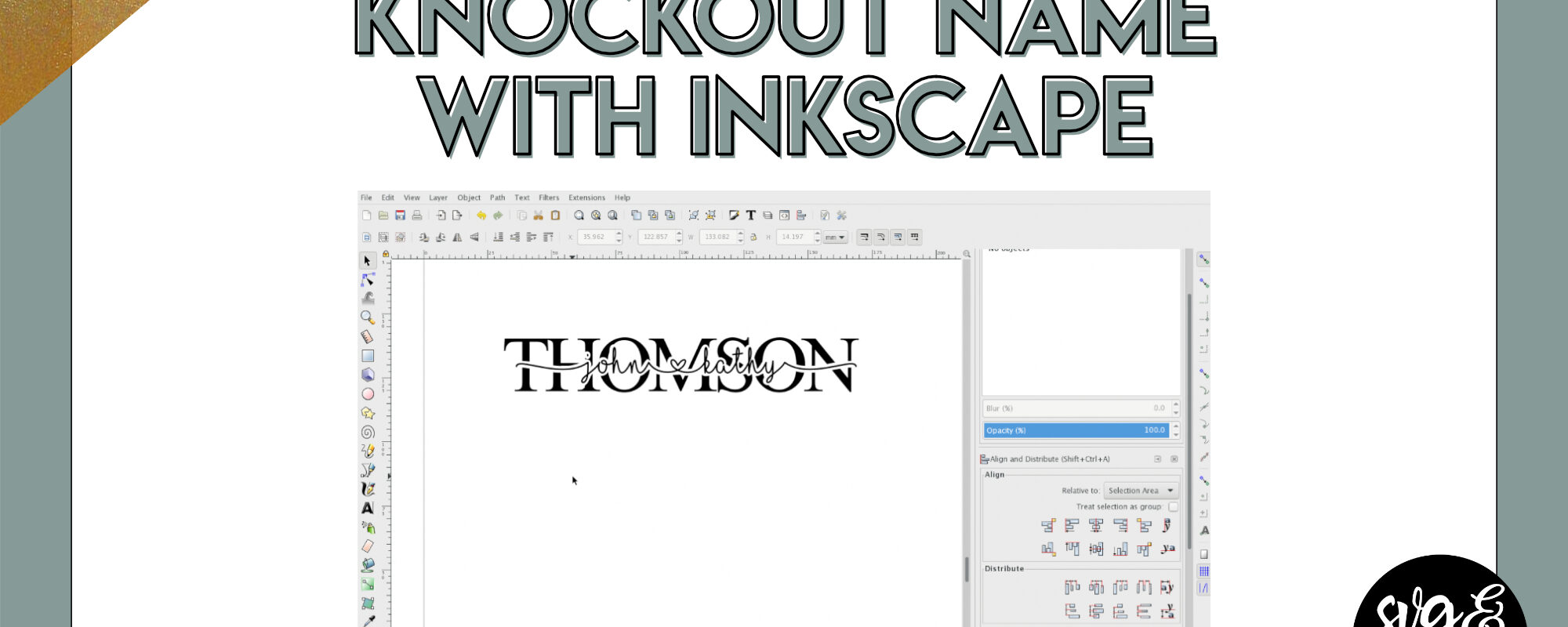 Knockout Name Using Inkscape