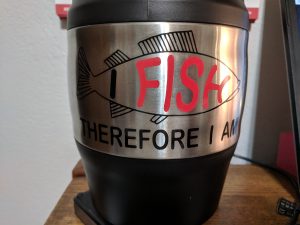 The finished cup with the fish file. I fish