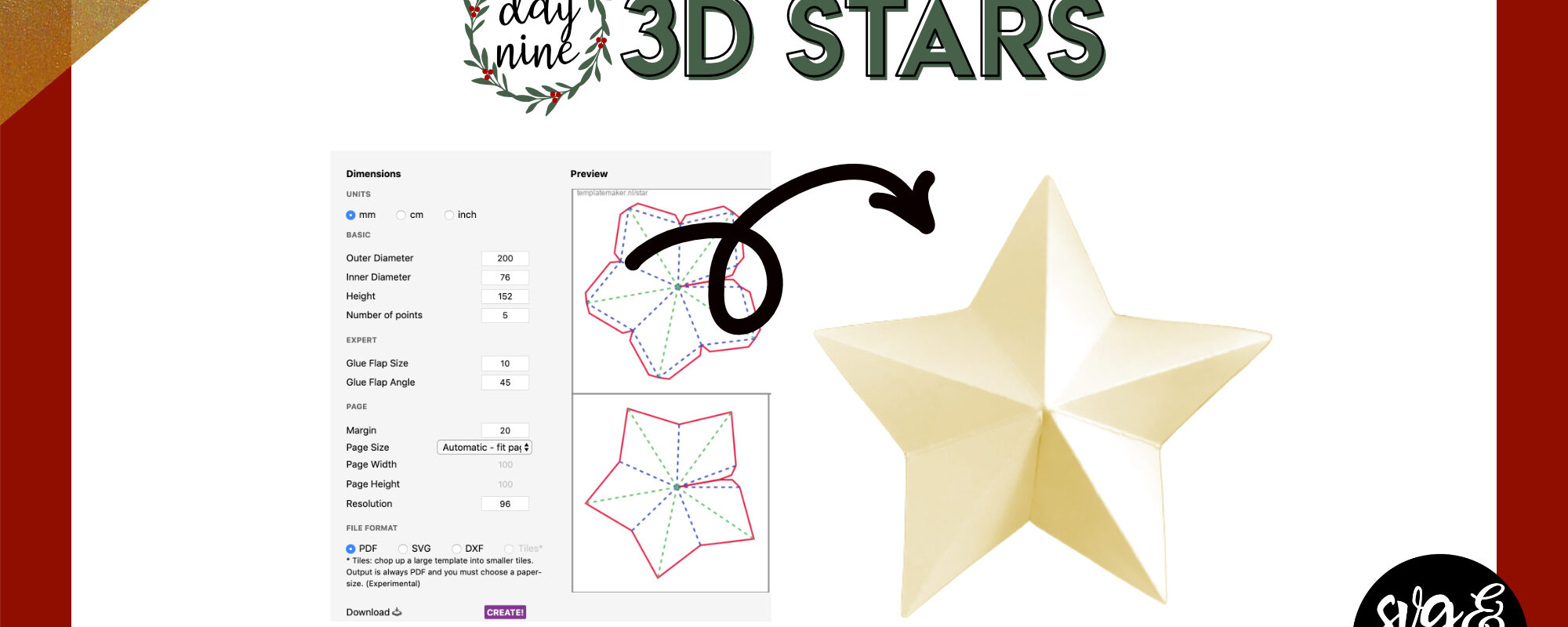 Day 9: 3D Star Topper