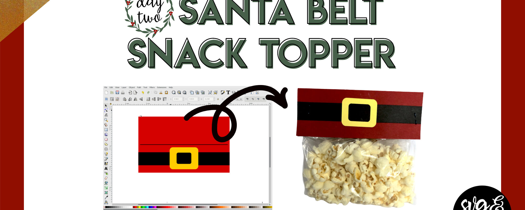 Day 2: Santa Belt Snack Bag Topper