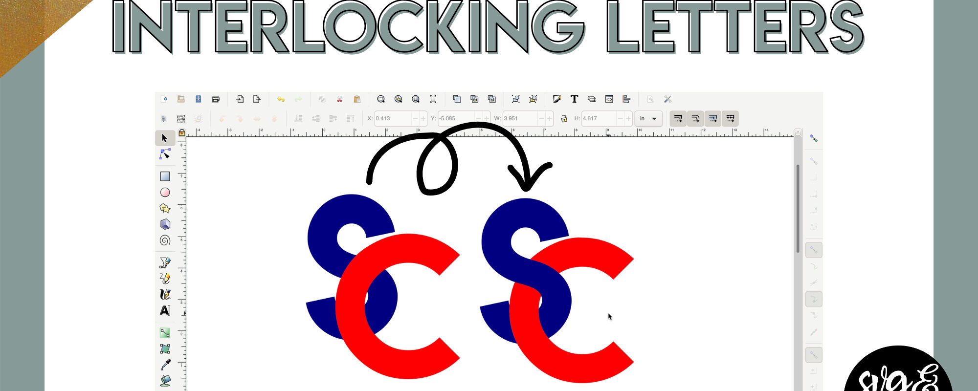 How to Create Interlocking Letters in Inkscape