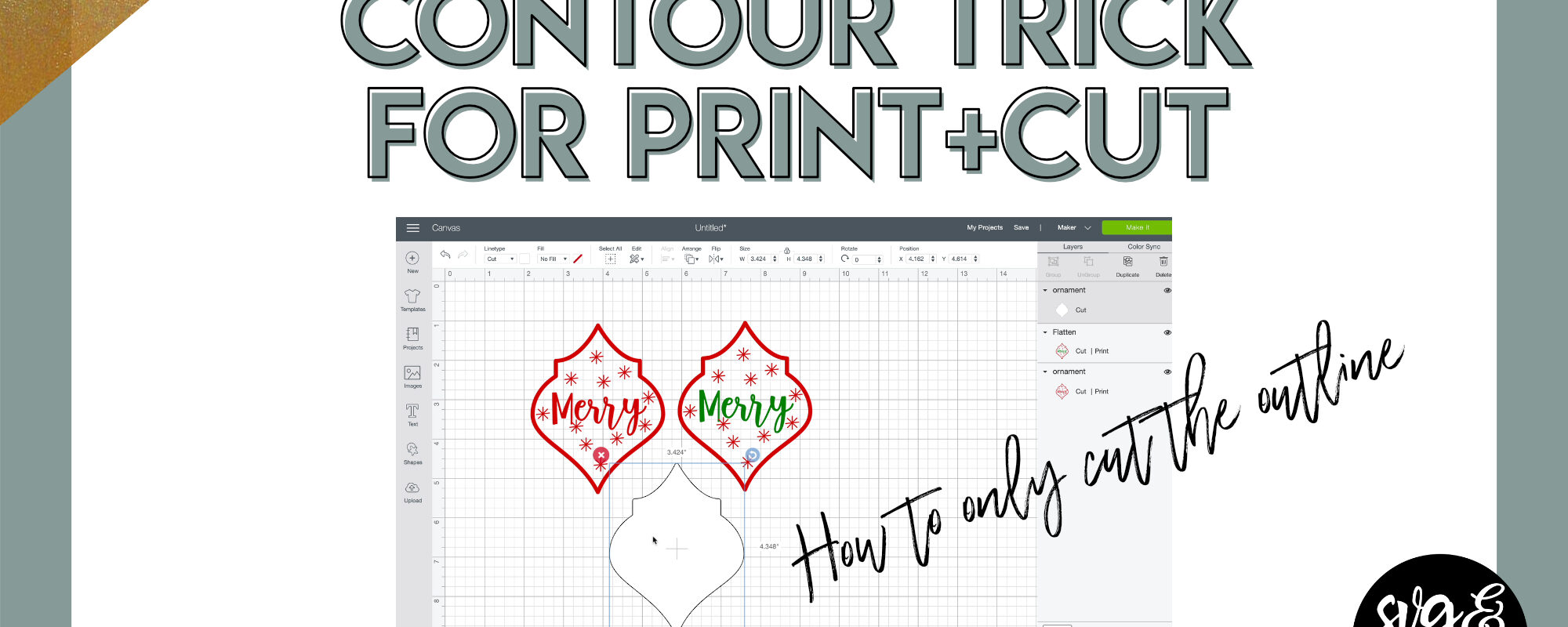 Contour Trick for Print and Cut Projects