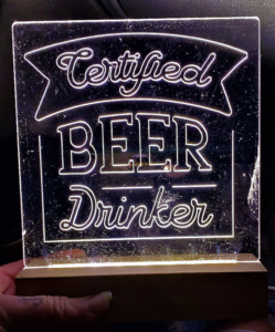 For my Uncles Birthday I made a acrylic light lamp and engraved the design using my cricut (I know,