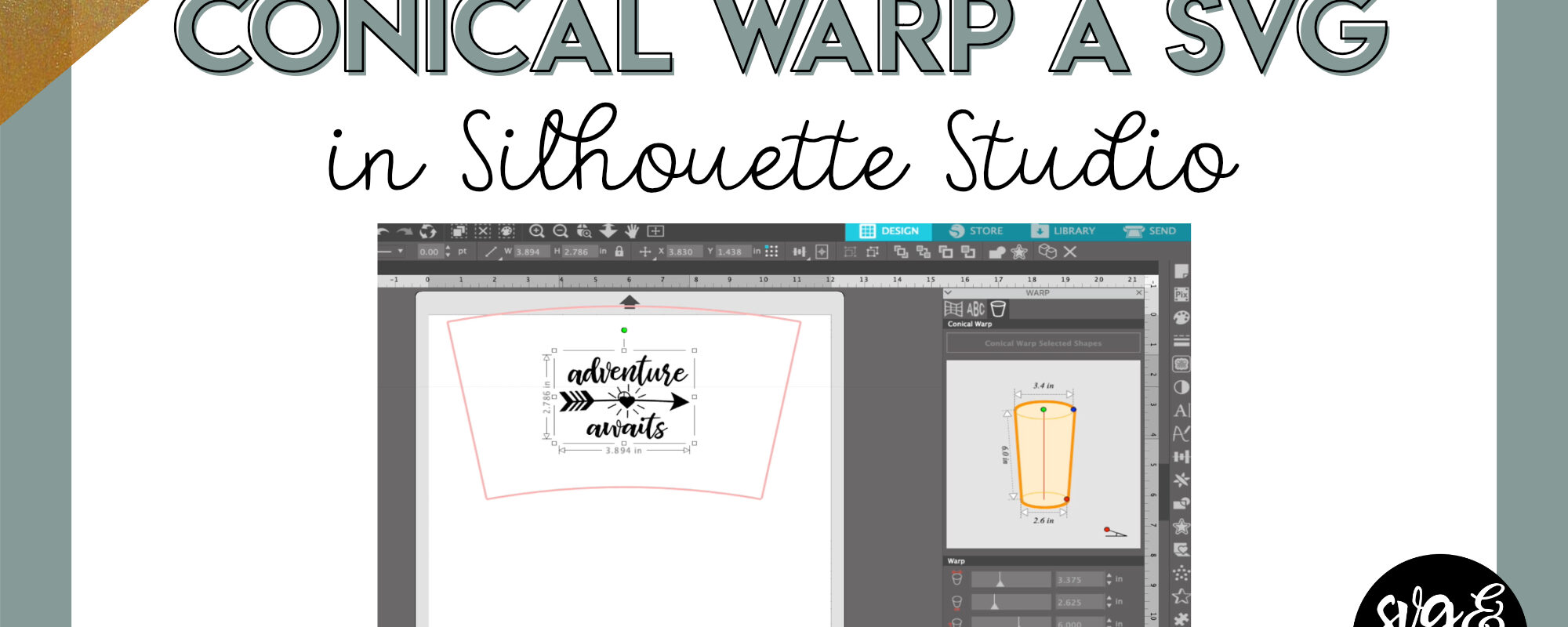 Conical Warp a SVG in Silhouette Studio