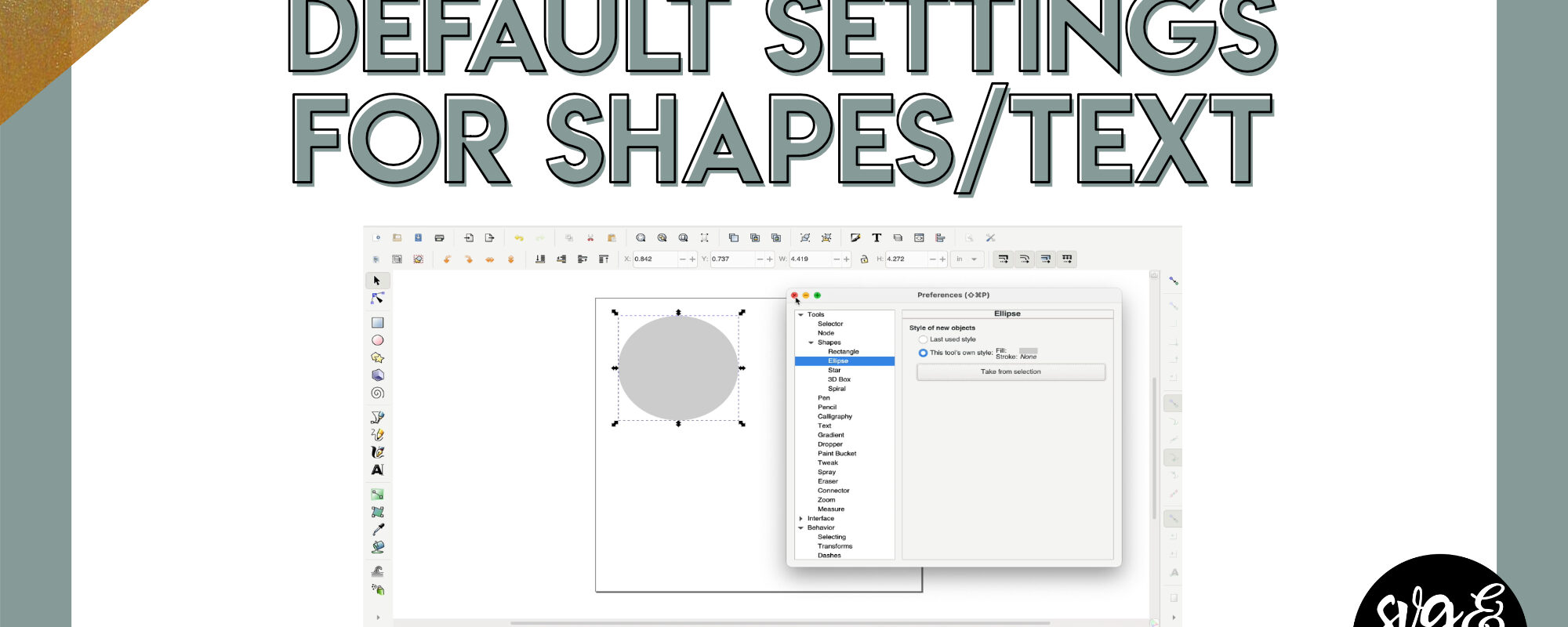 Inkscape’s Default Settings for Shapes and Text