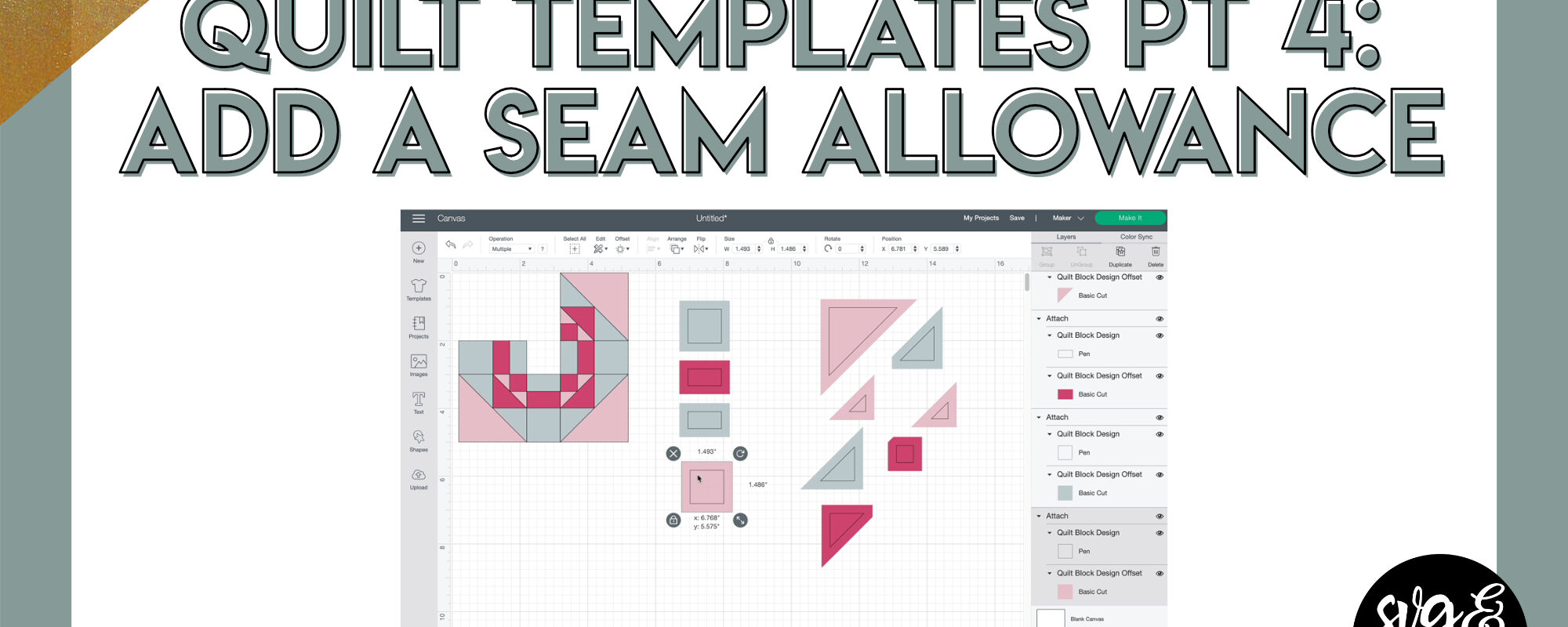 Quilt Templates Part 4: Adding a Seam Allowance