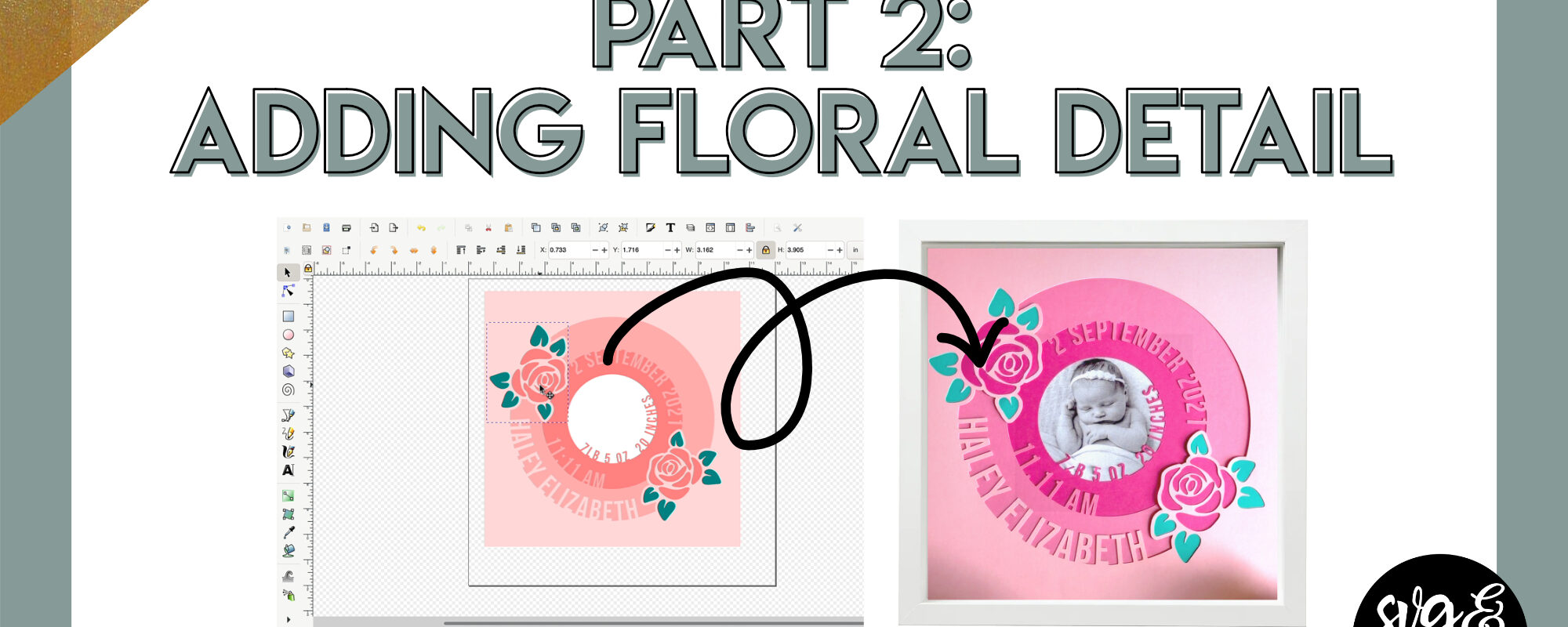 Part 2: Add Floral Detail to Baby Shadowbox